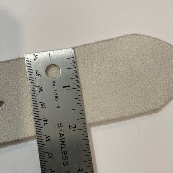 80's White and Brown Belt leather with Bold Buckle by Orciani - Picture 16 of 16